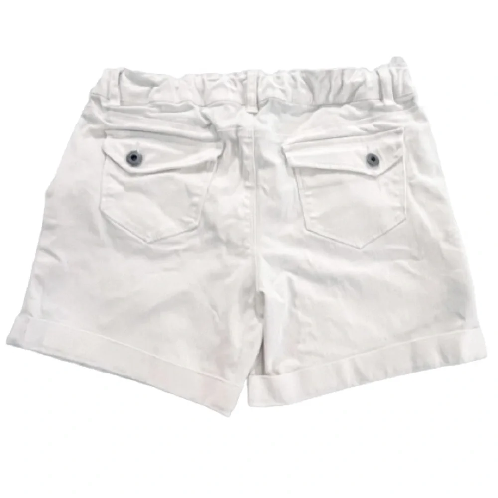 Arizona Jeans- Kids White Denim Cuffed Plus Size Shorts